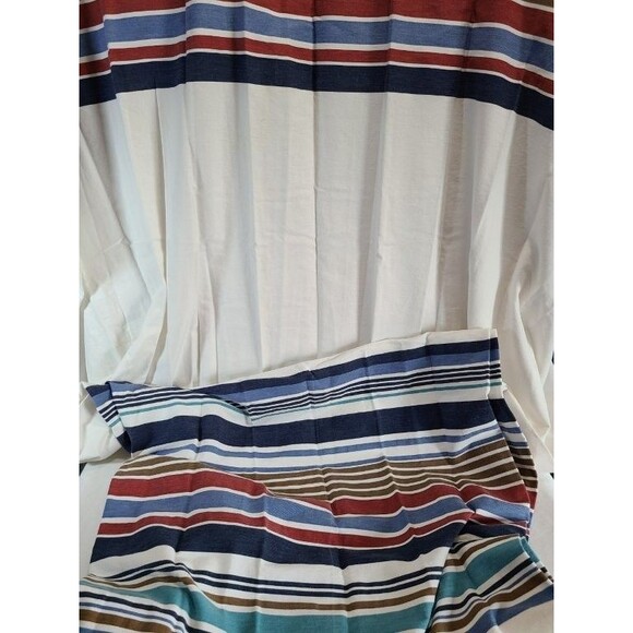 Home Crew Stripe Cotton Shower Curtain 100% Cotton Fabric Home Decor - Picture 2 of 5